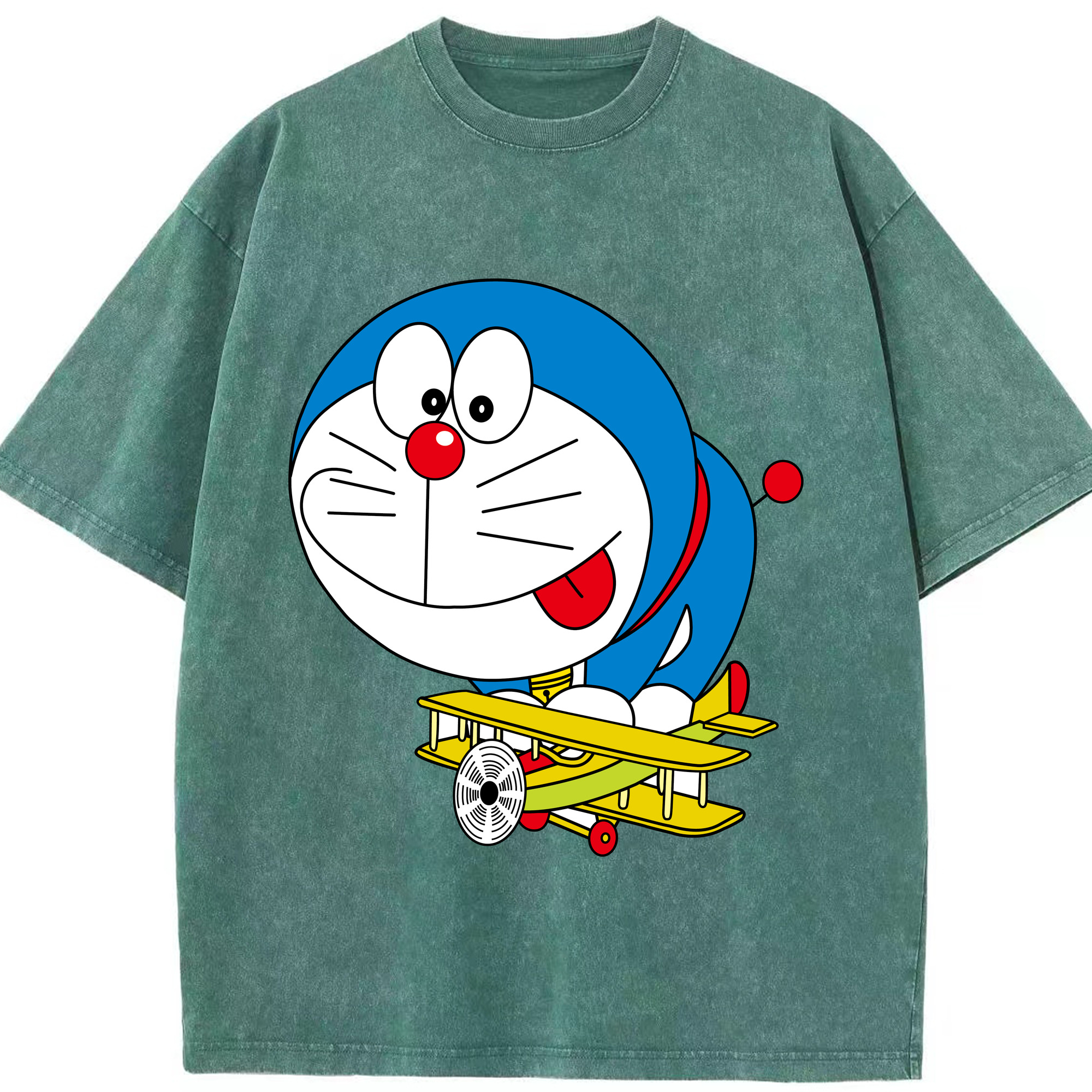 （画像用） ドラえもん Doraemon 綿100% ヴィンテージ風 半袖Tシャツ（フロントプリント）